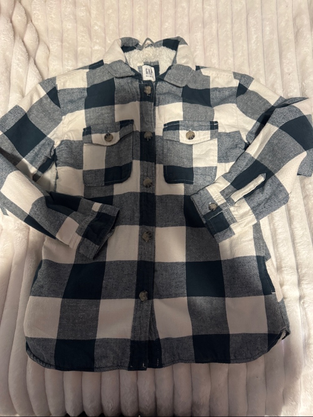 Gap Kids plaid flannel shirt-jackets size L 10-12